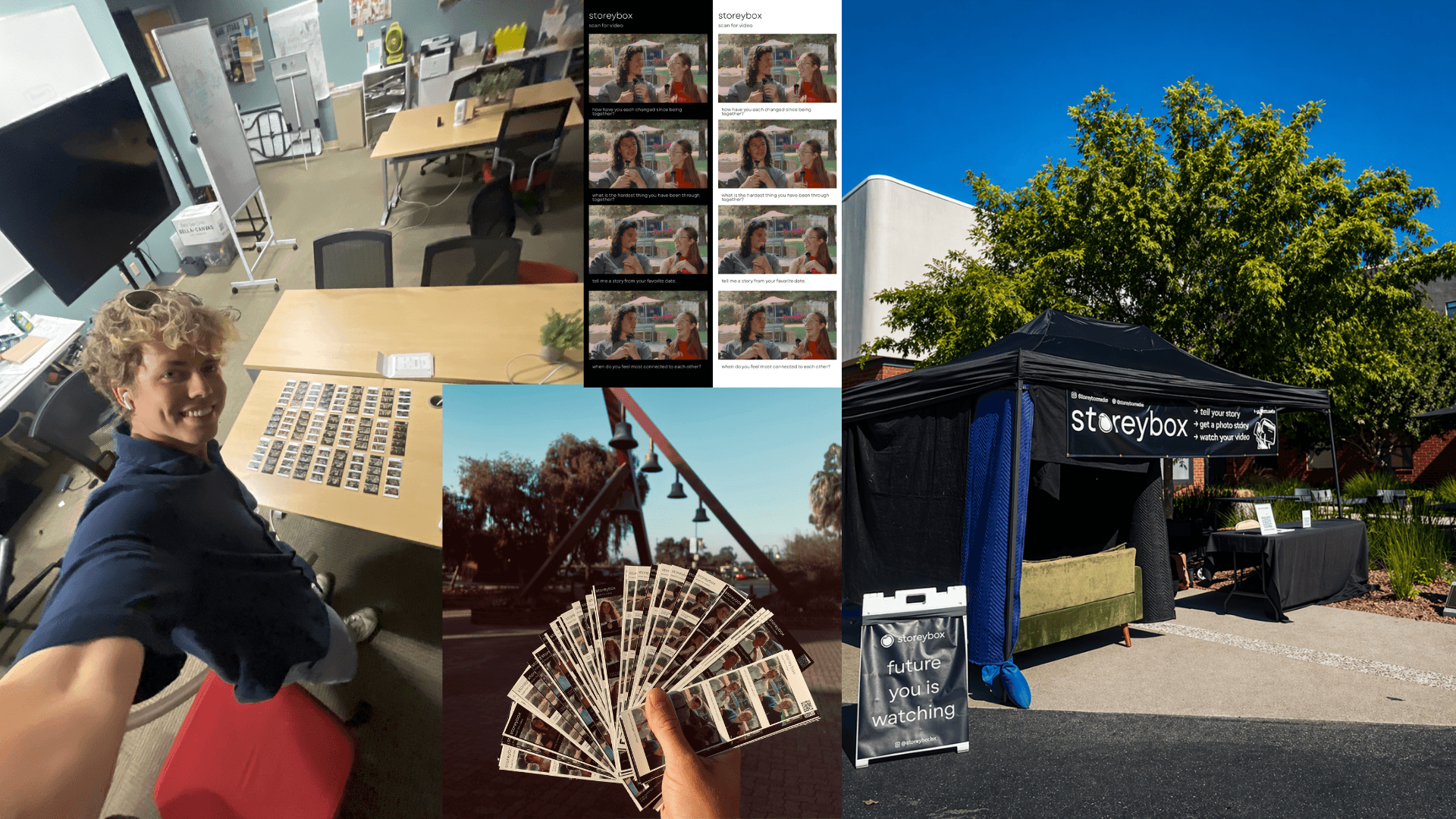 People using Storeybox at a pop-up